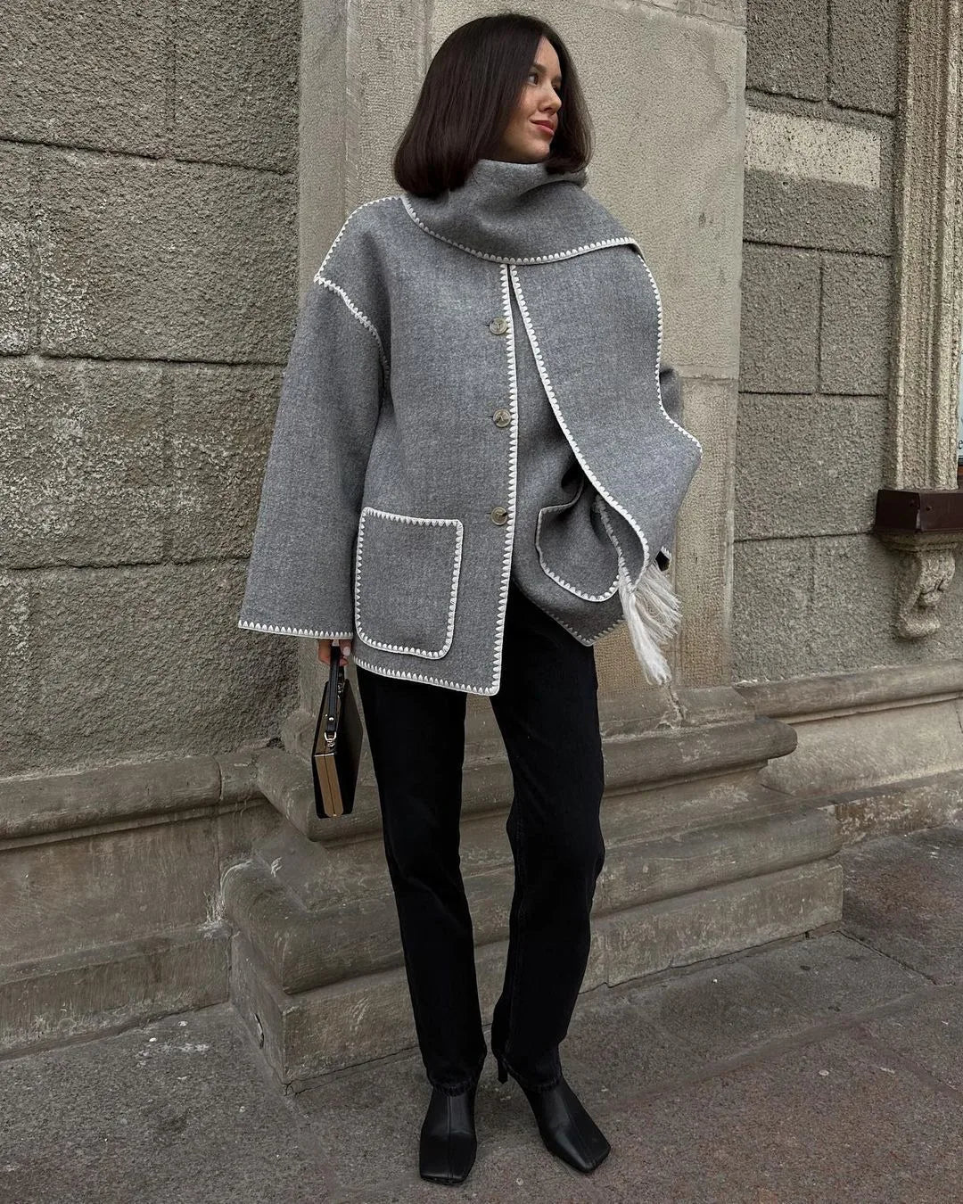 Hilda | Women's autumn and winter jacket with shawl collar