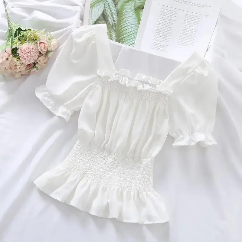 Katy® | Chiffontop Met Pofmouwen
