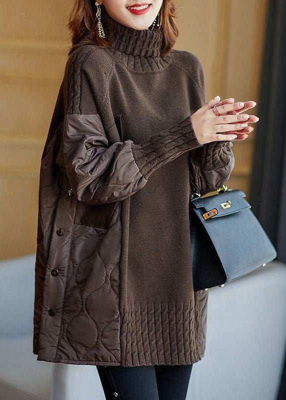 Claudia | Simple turtleneck patchwork knit sweater