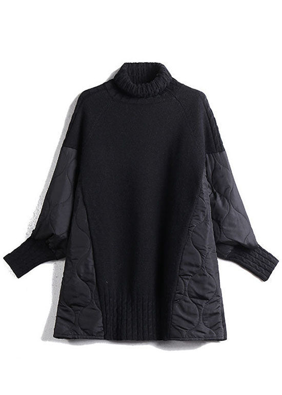 Claudia | Simple turtleneck patchwork knit sweater