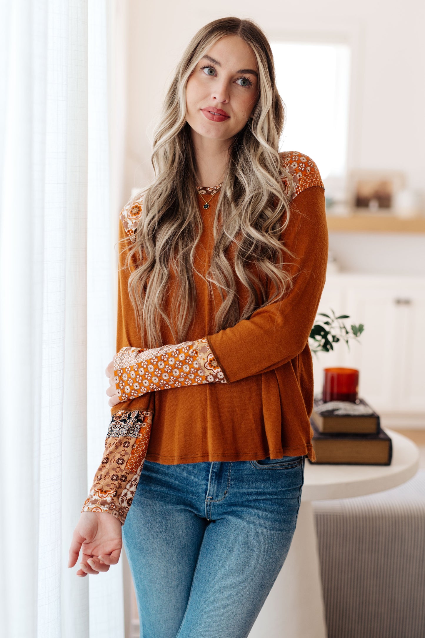 Elin | Sipping Iced Tea mixed print hoodie.