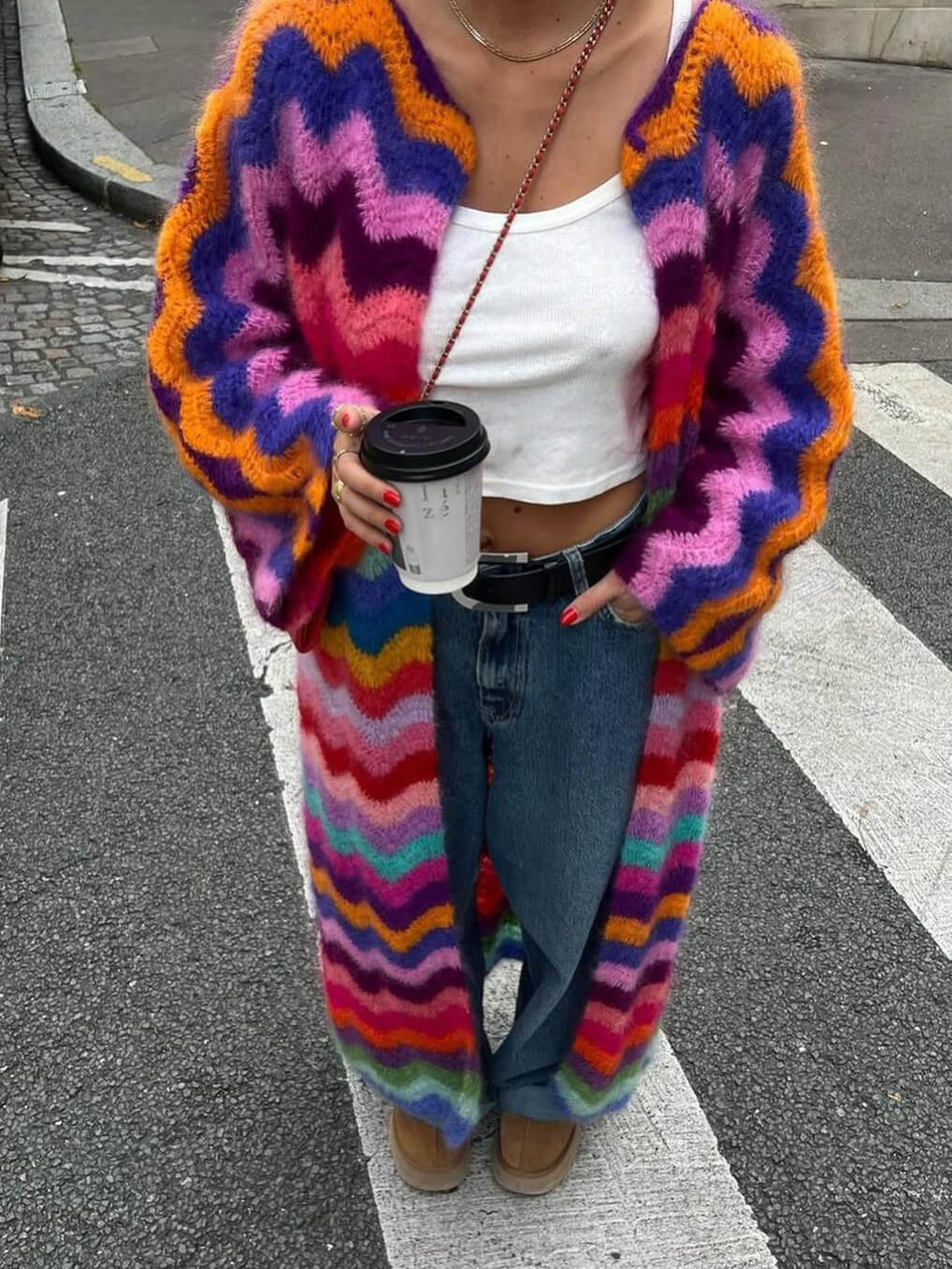 Karen | Cardigan in wavy mohair