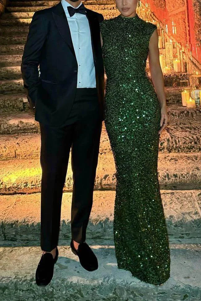 Rocío® | Elastic Sequin Backless Maxi Dress