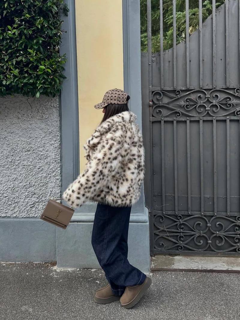 Maria José | Leopard print leather jacket
