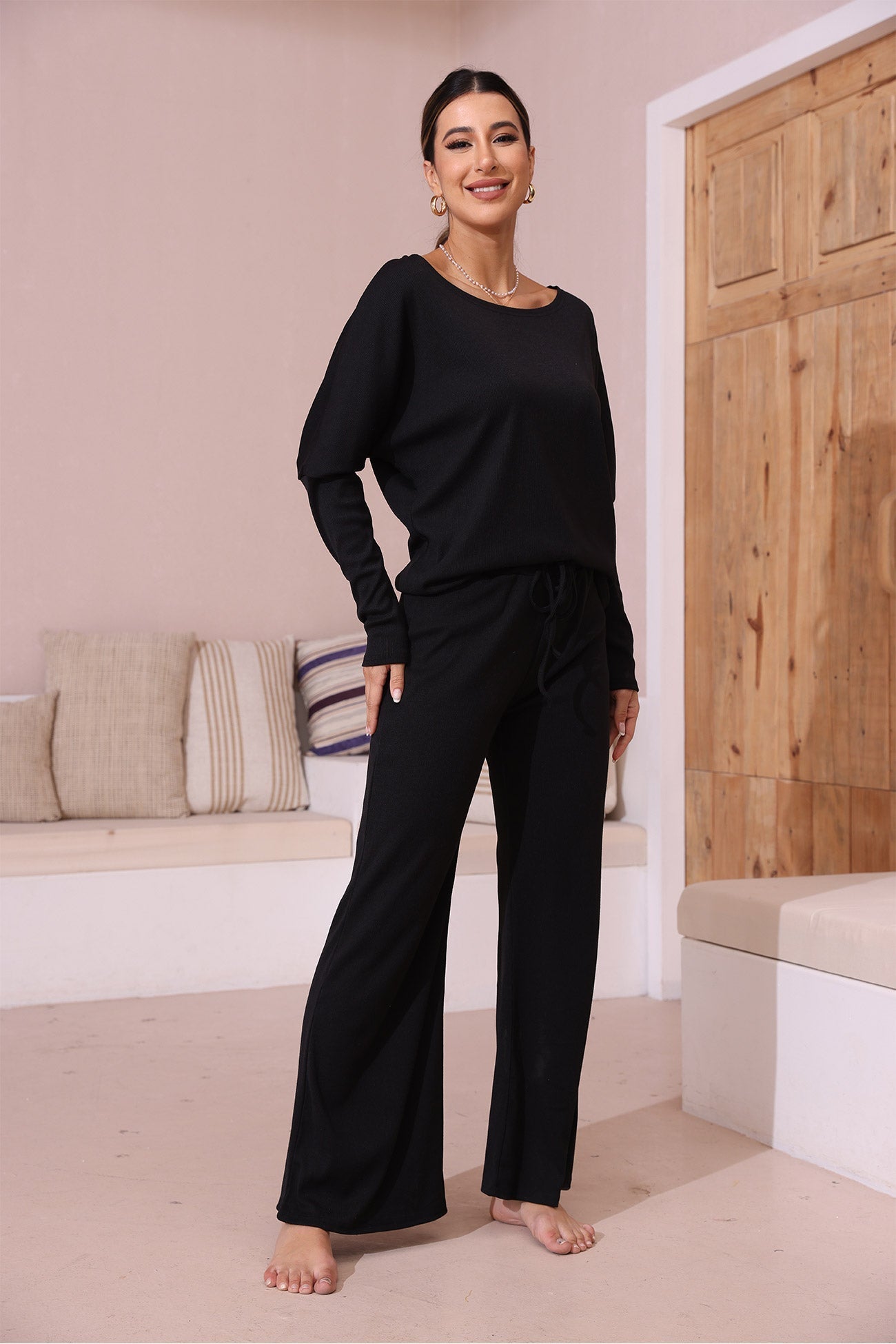 Olga | Solid color long sleeve casual set