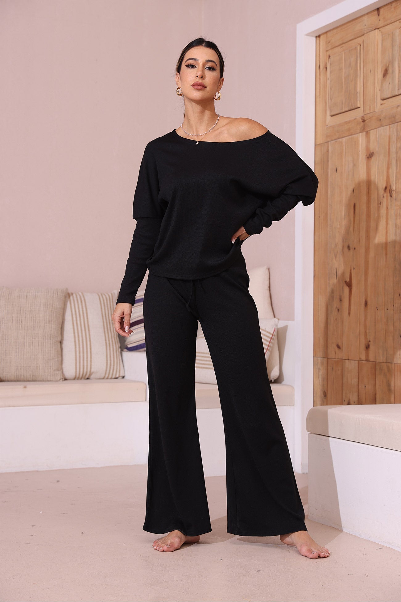 Olga | Solid color long sleeve casual set