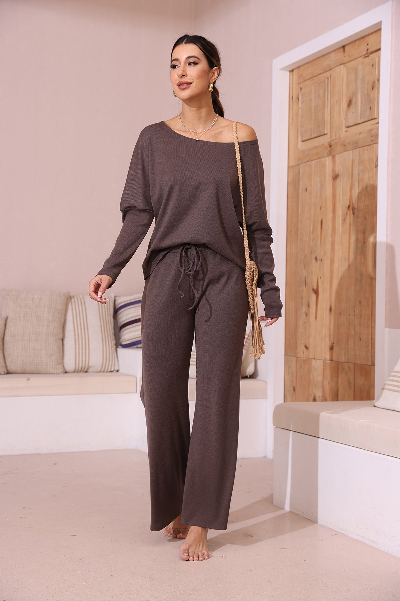 Olga | Solid color long sleeve casual set