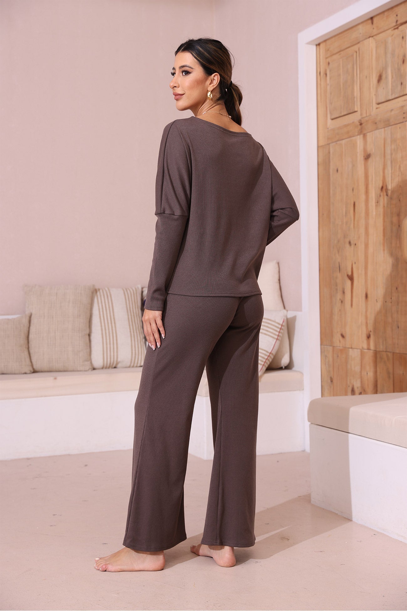 Olga | Solid color long sleeve casual set