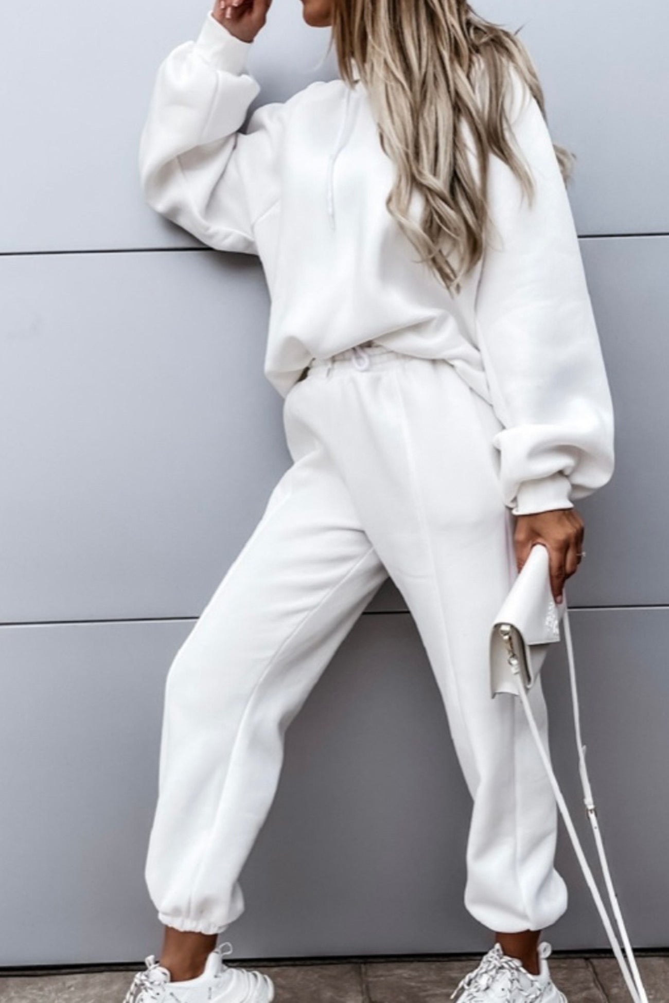 Inés | Solid color crop hoodie suits