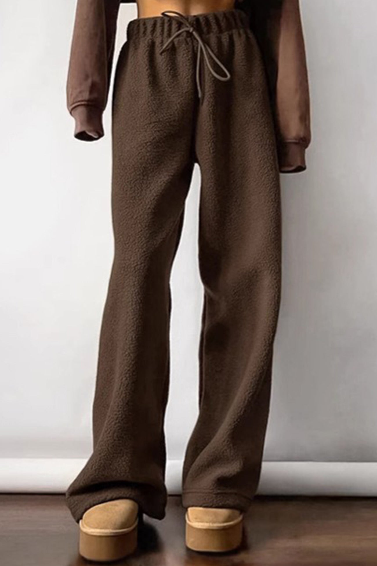 Clarisa | Plain fleece trousers with an elastic waistband