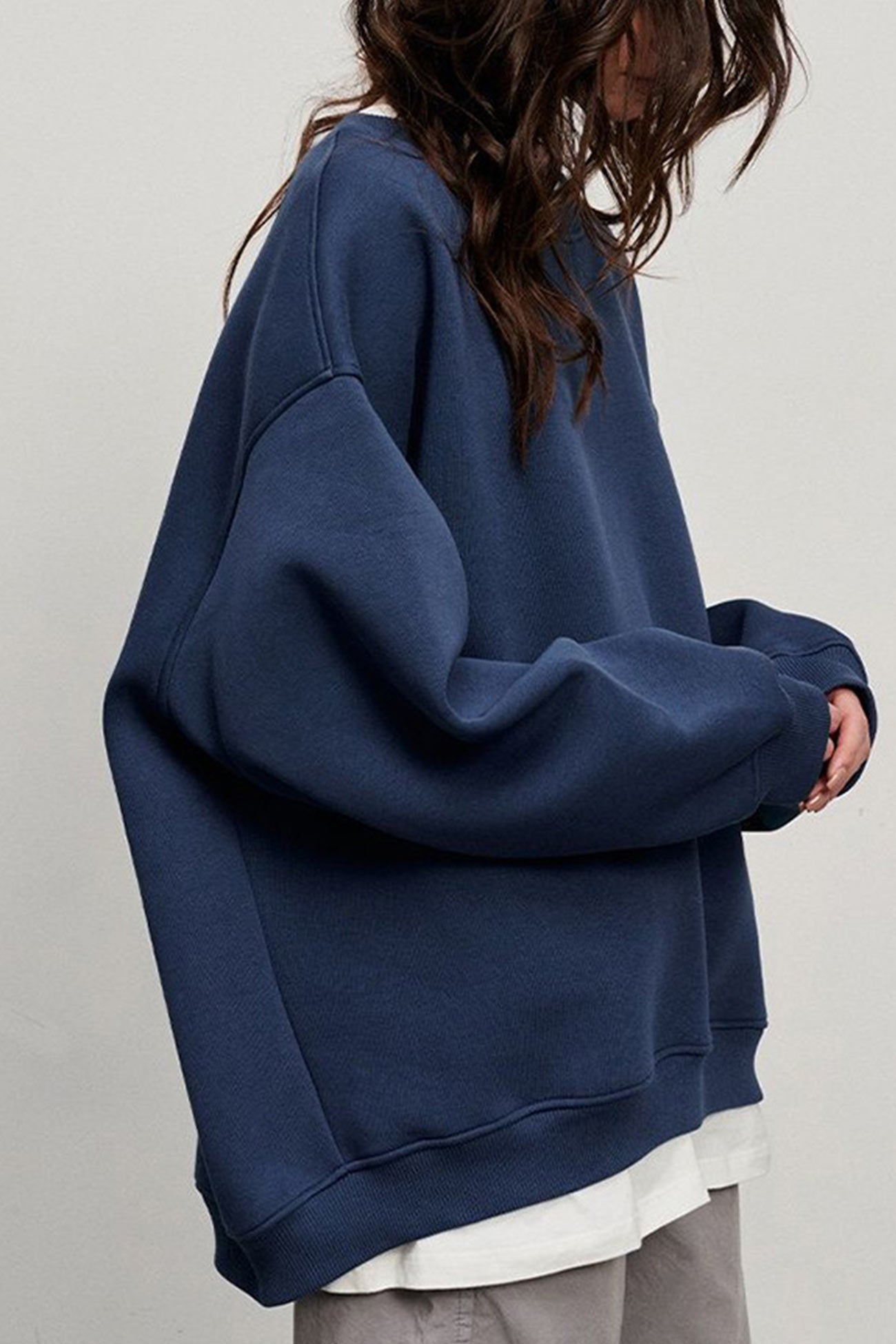Isadora | Solid oversized crew neck sweatshirt