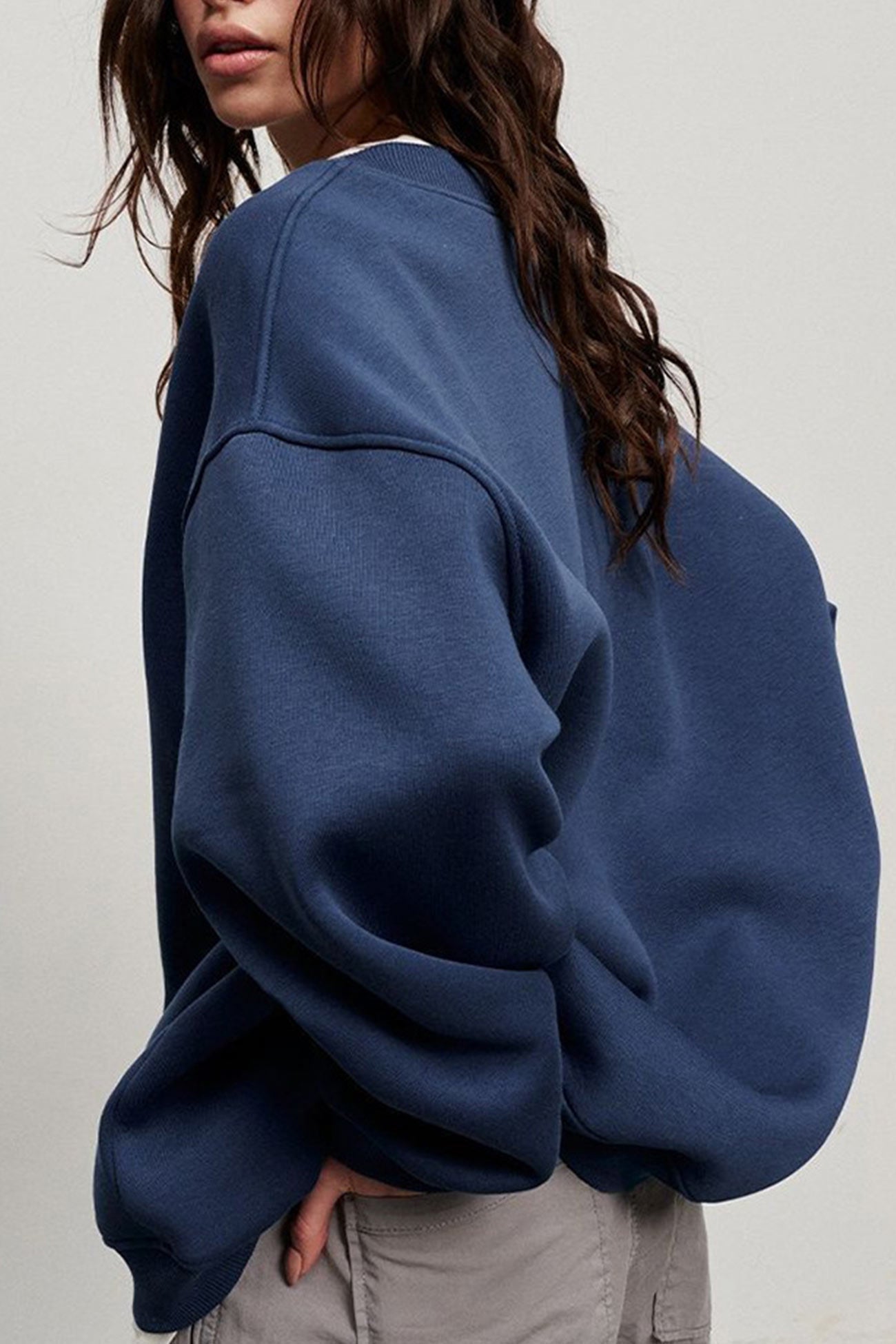Isadora | Solid oversized crew neck sweatshirt