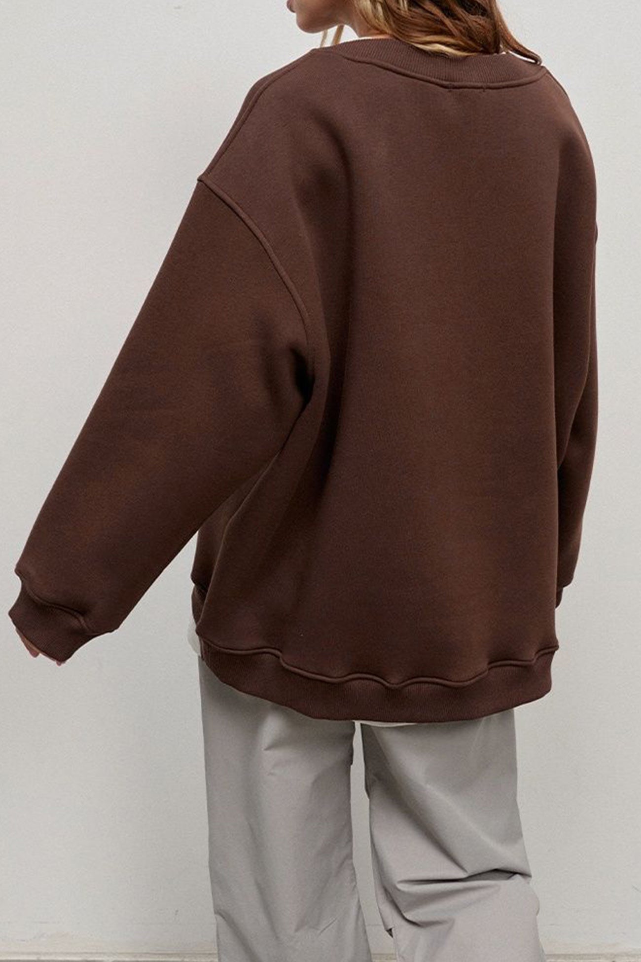 Isadora | Solid oversized crew neck sweatshirt