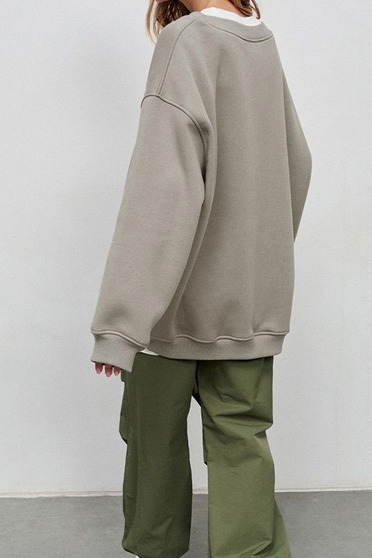 Isadora | Solid oversized crew neck sweatshirt