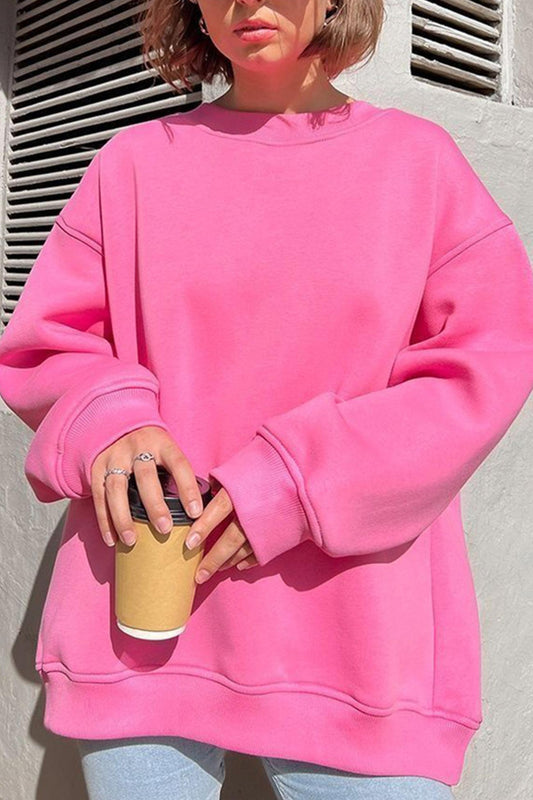 Isadora | Solid oversized crew neck sweatshirt