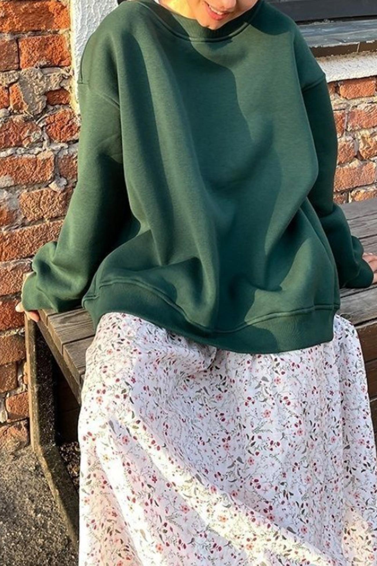 Isadora | Solid oversized crew neck sweatshirt