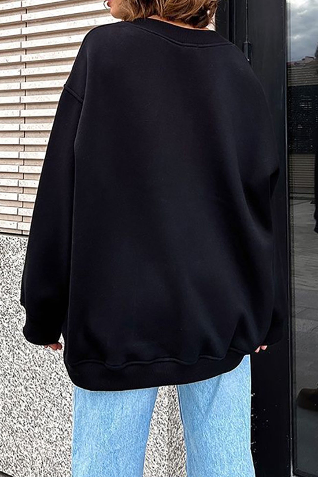 Isadora | Solid oversized crew neck sweatshirt