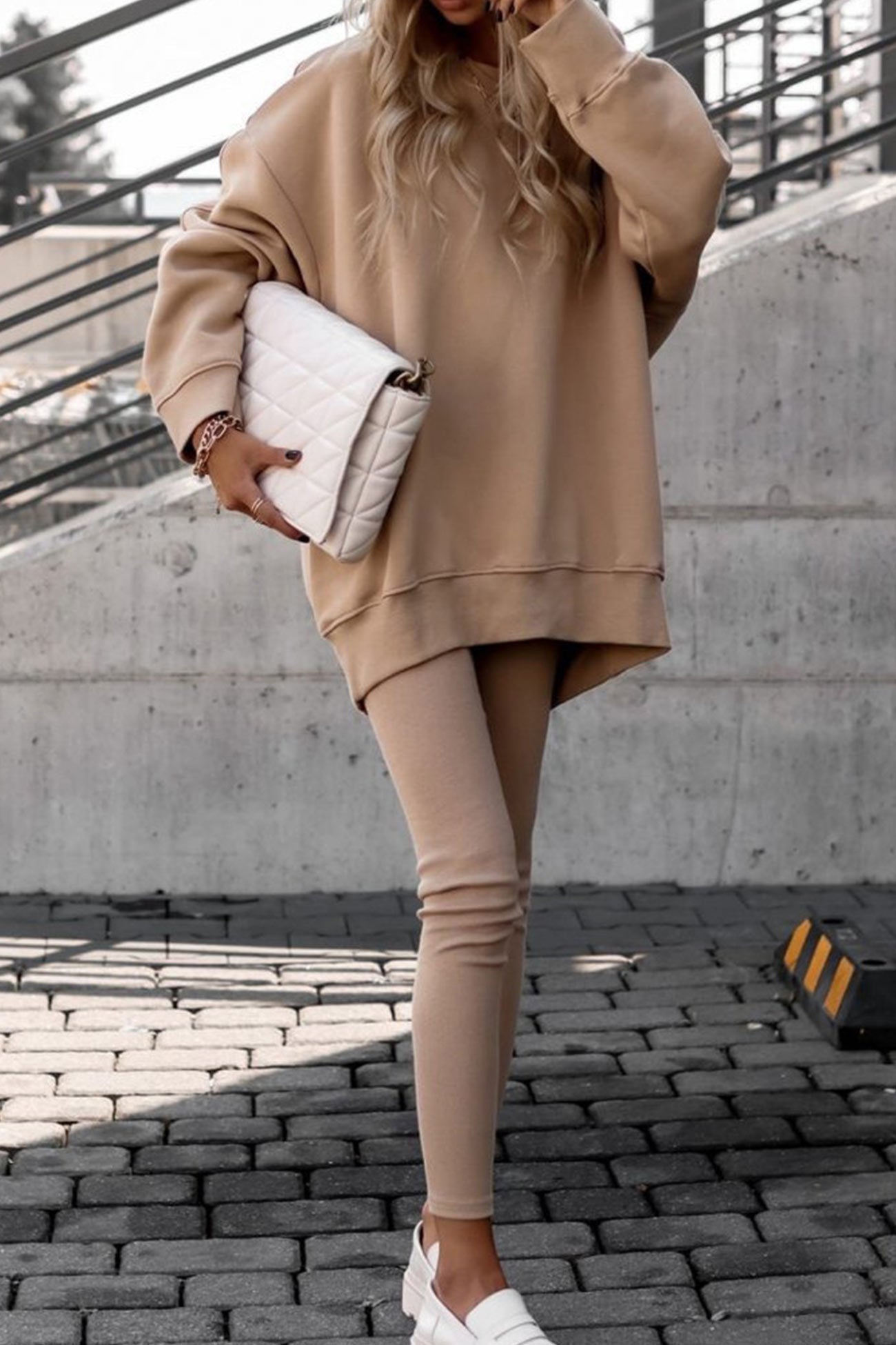 Sonia | Solid crew neck sweatshirt legging suits