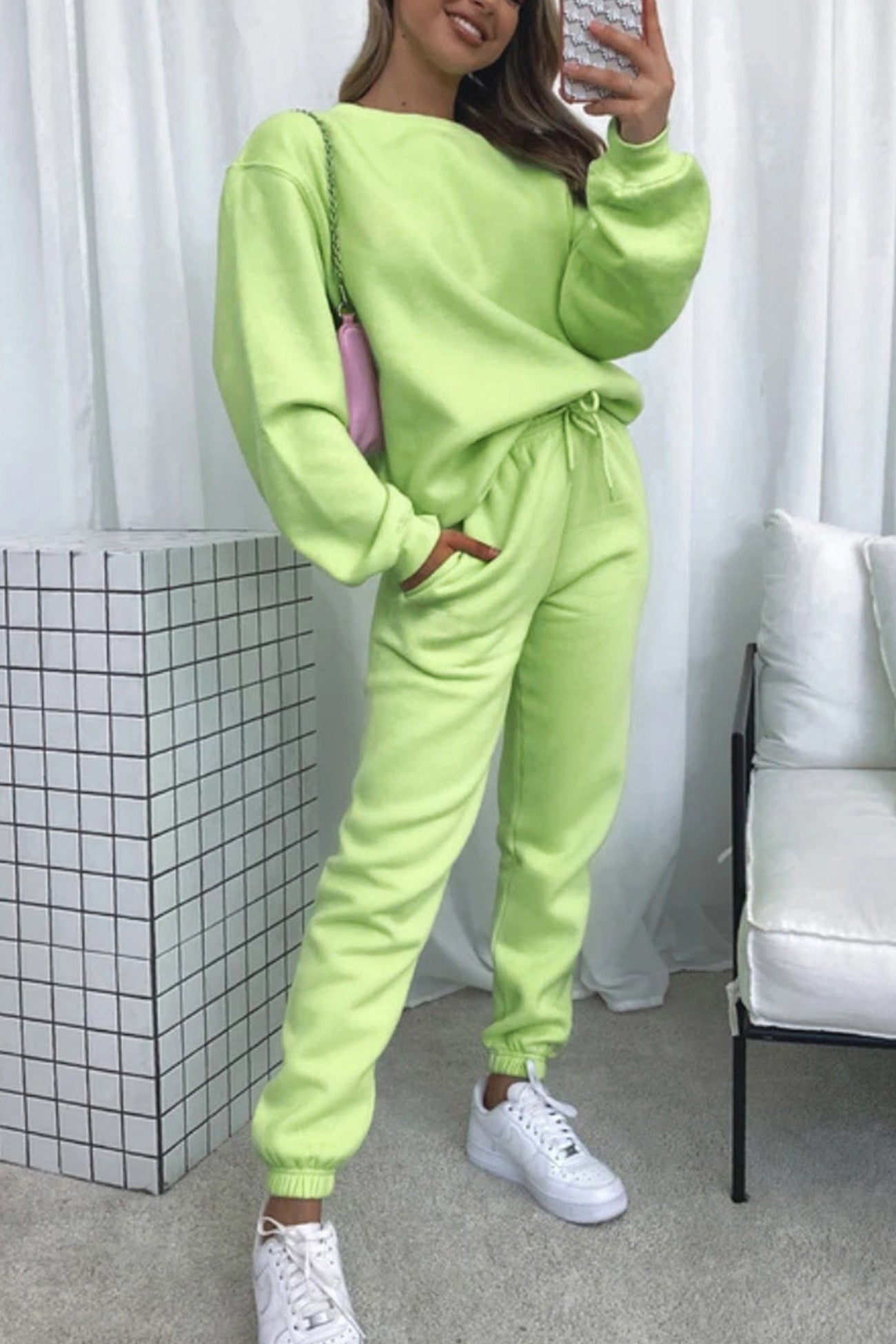 Mirjam | Solid sweatshirt pants set