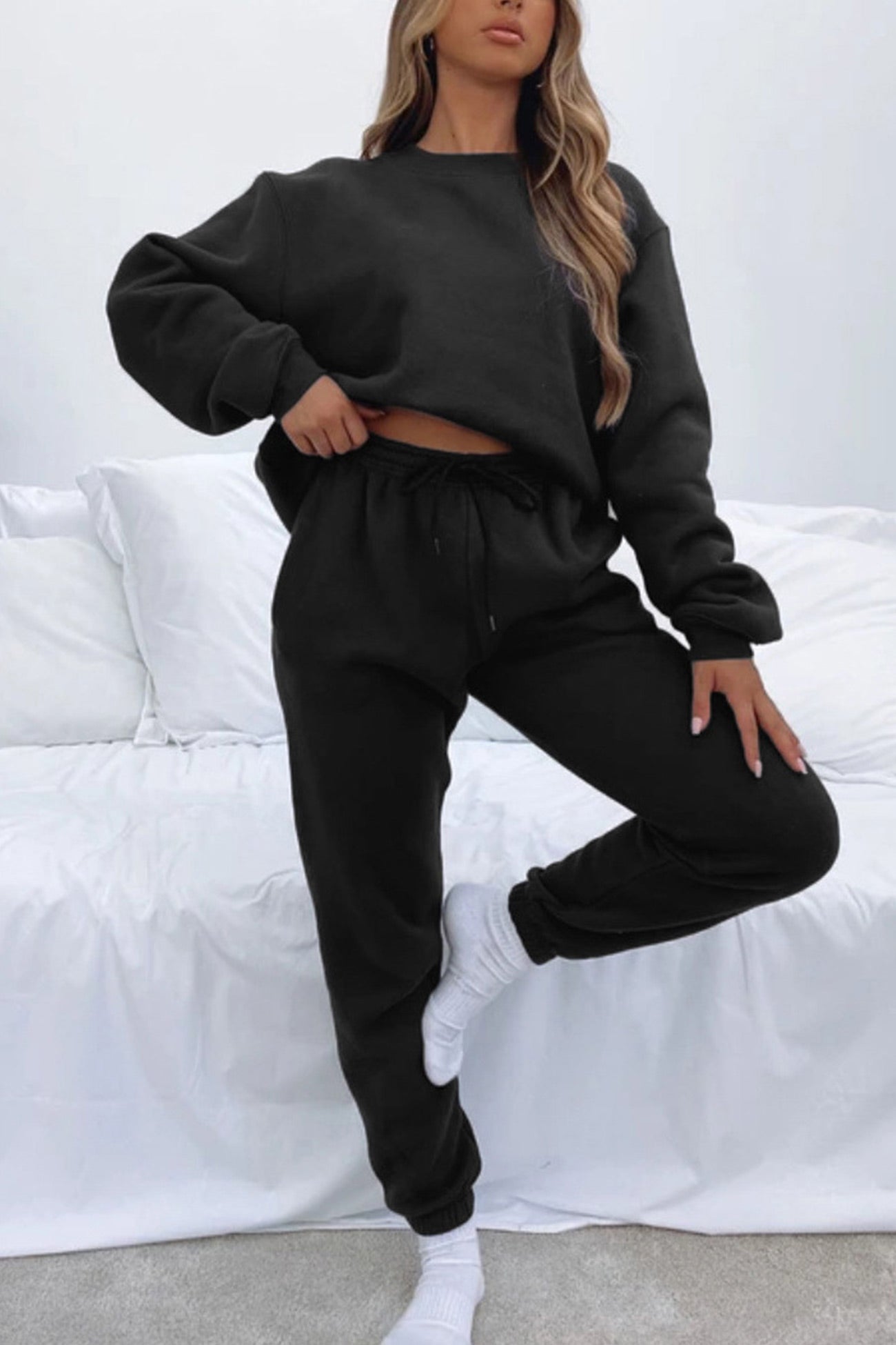 Mirjam | Solid sweatshirt pants set