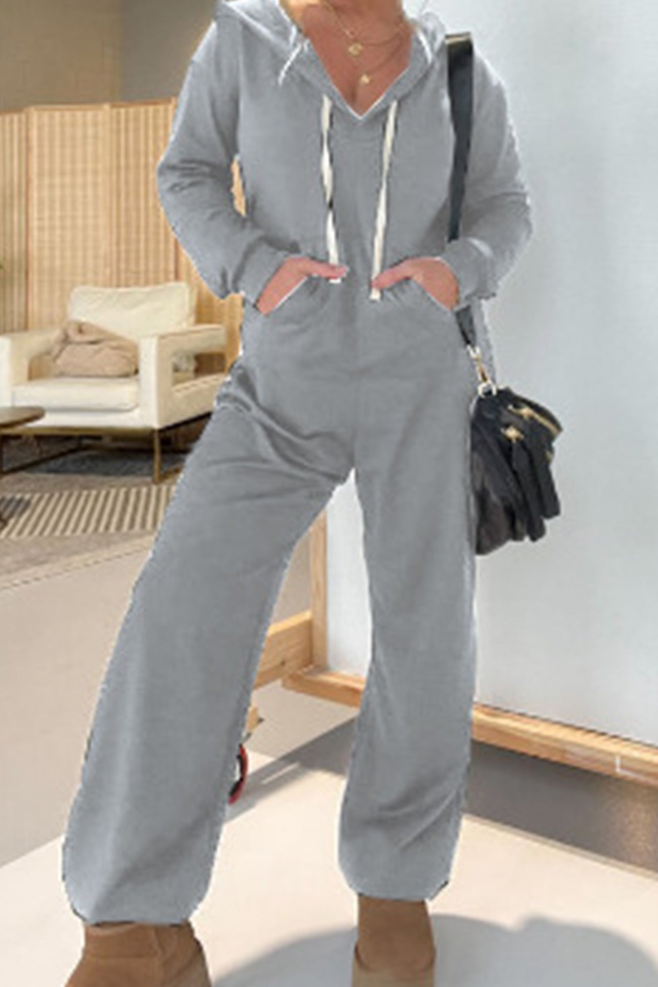Gabriella | Solid hooded overalls
