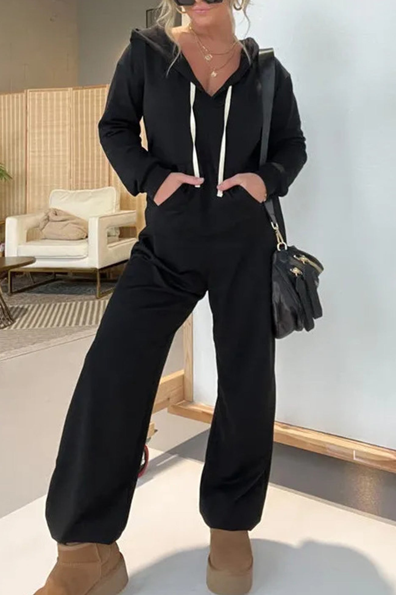 Gabriella | Solid hooded overalls