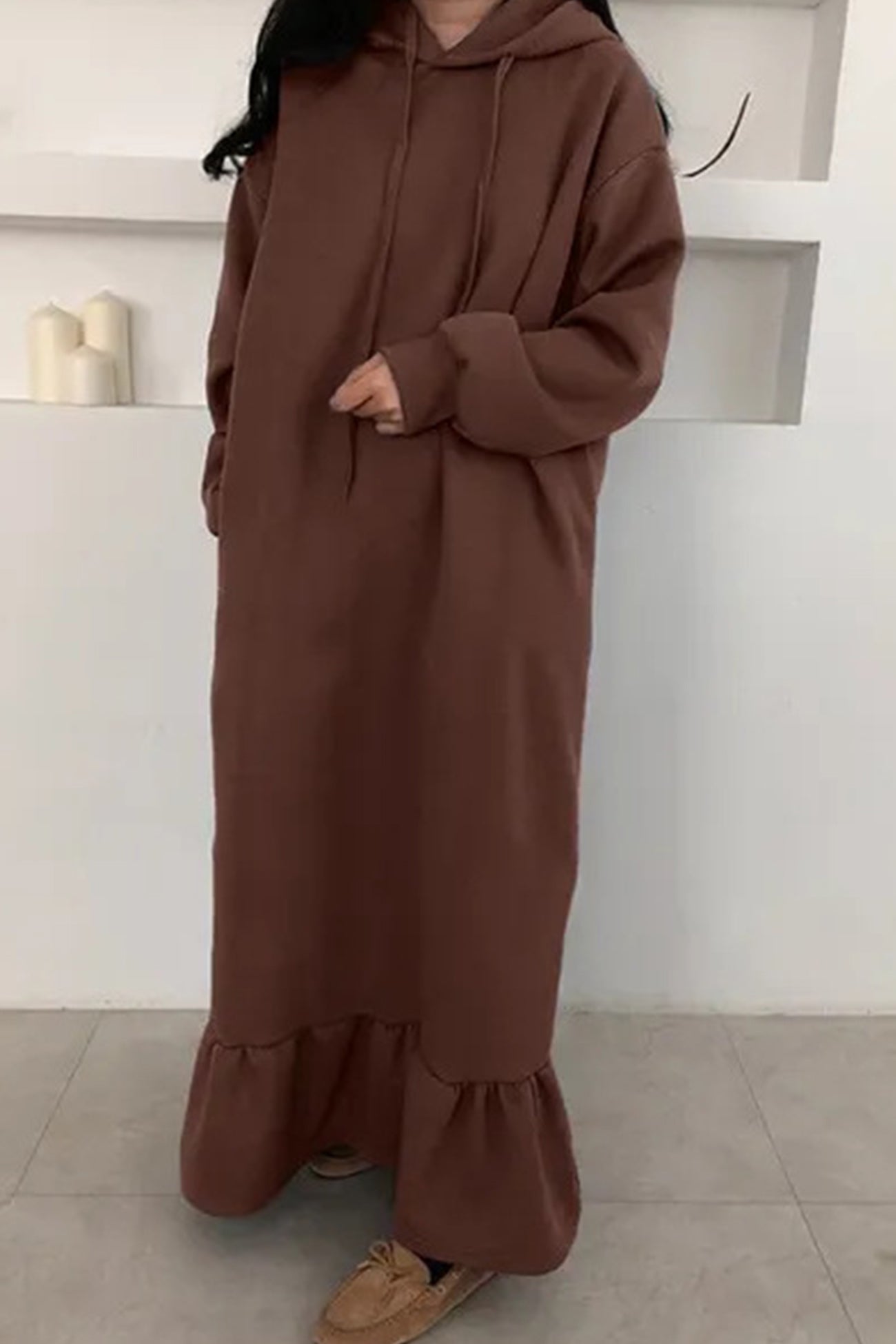 Bettina | Solid fishtail hoodie sweatshirt dress