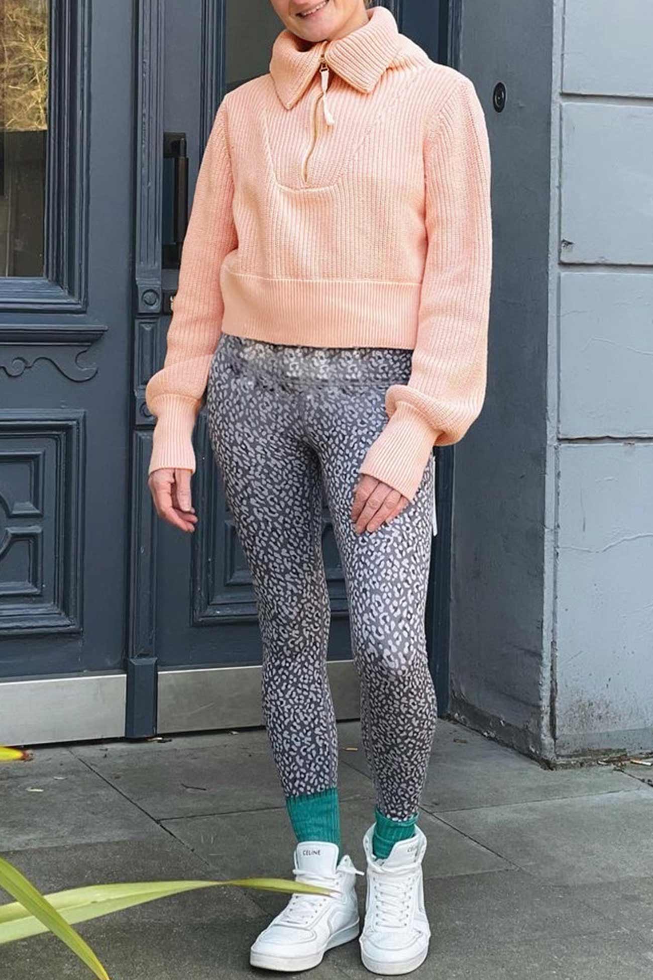 Marina | Solid lapel zip sweater