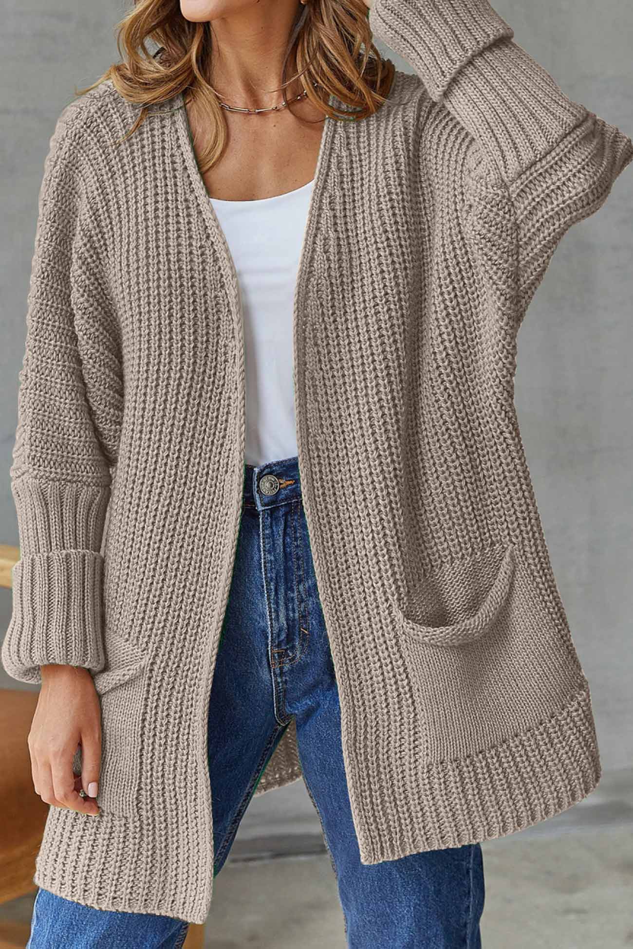 Manuela | Solid long cardigan with open front