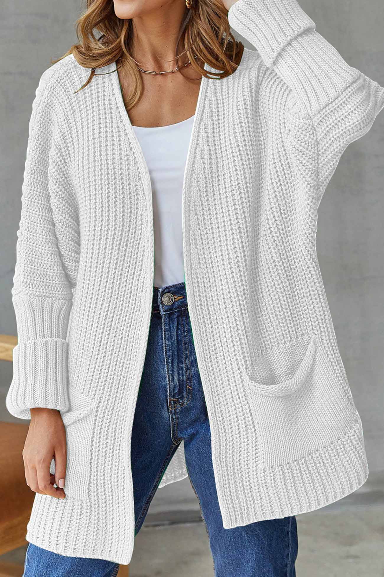 Manuela | Solid long cardigan with open front