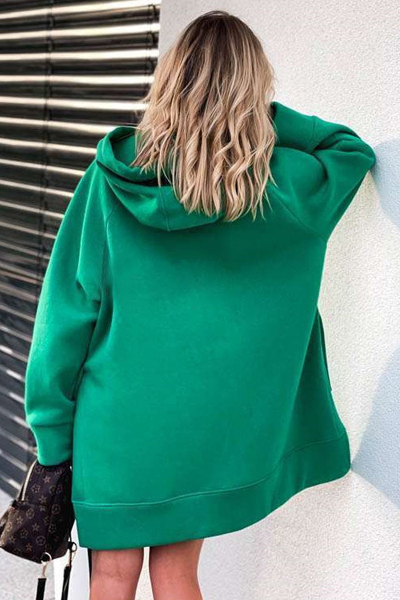 Sabina | Solid color hoodie with a slit at the hem
