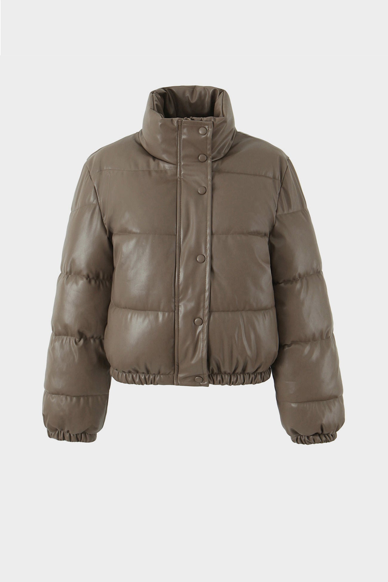 Elvira | Solid PU cotton jacket with stand-up collar
