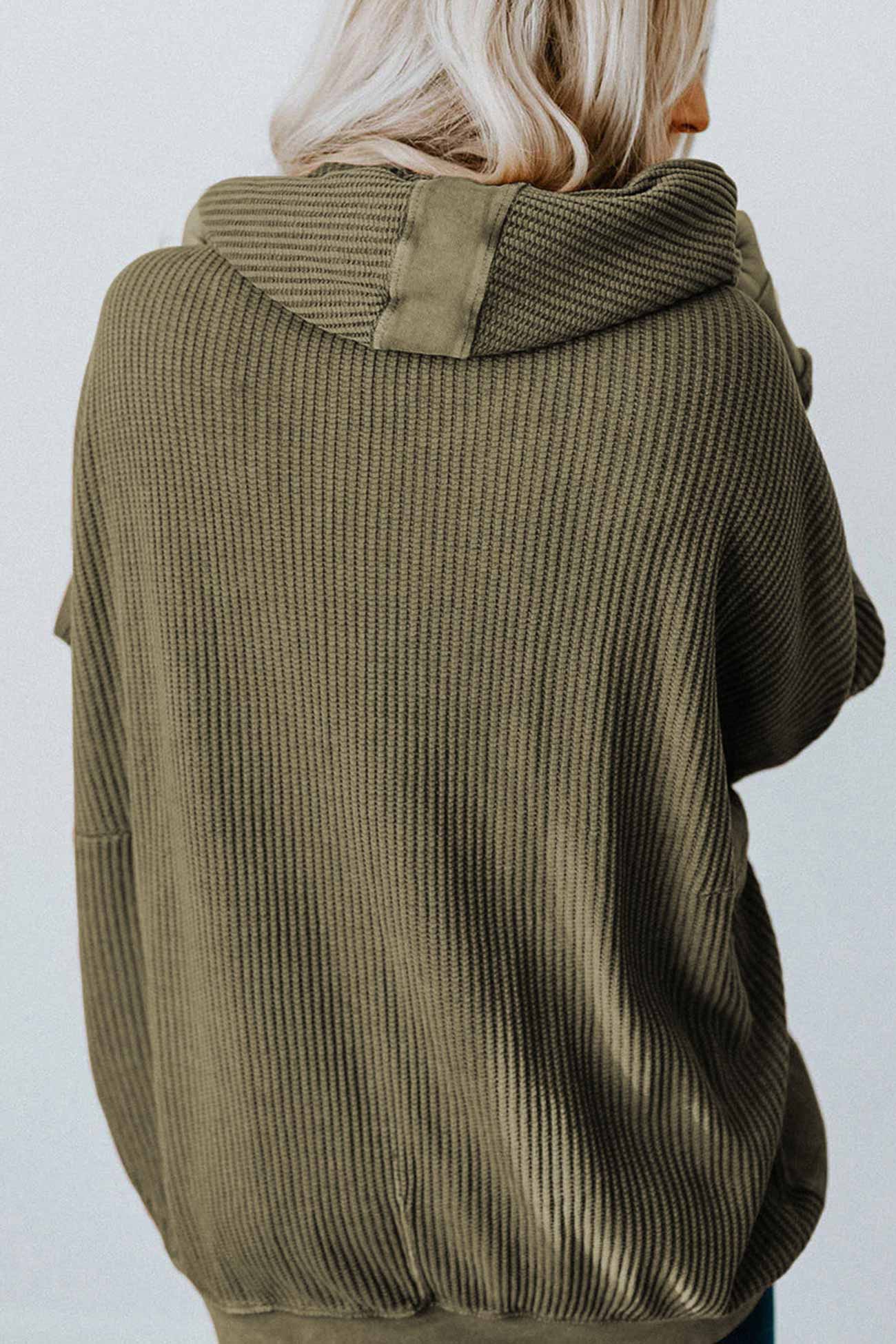 Petra | Solid color waffle zip hoodie
