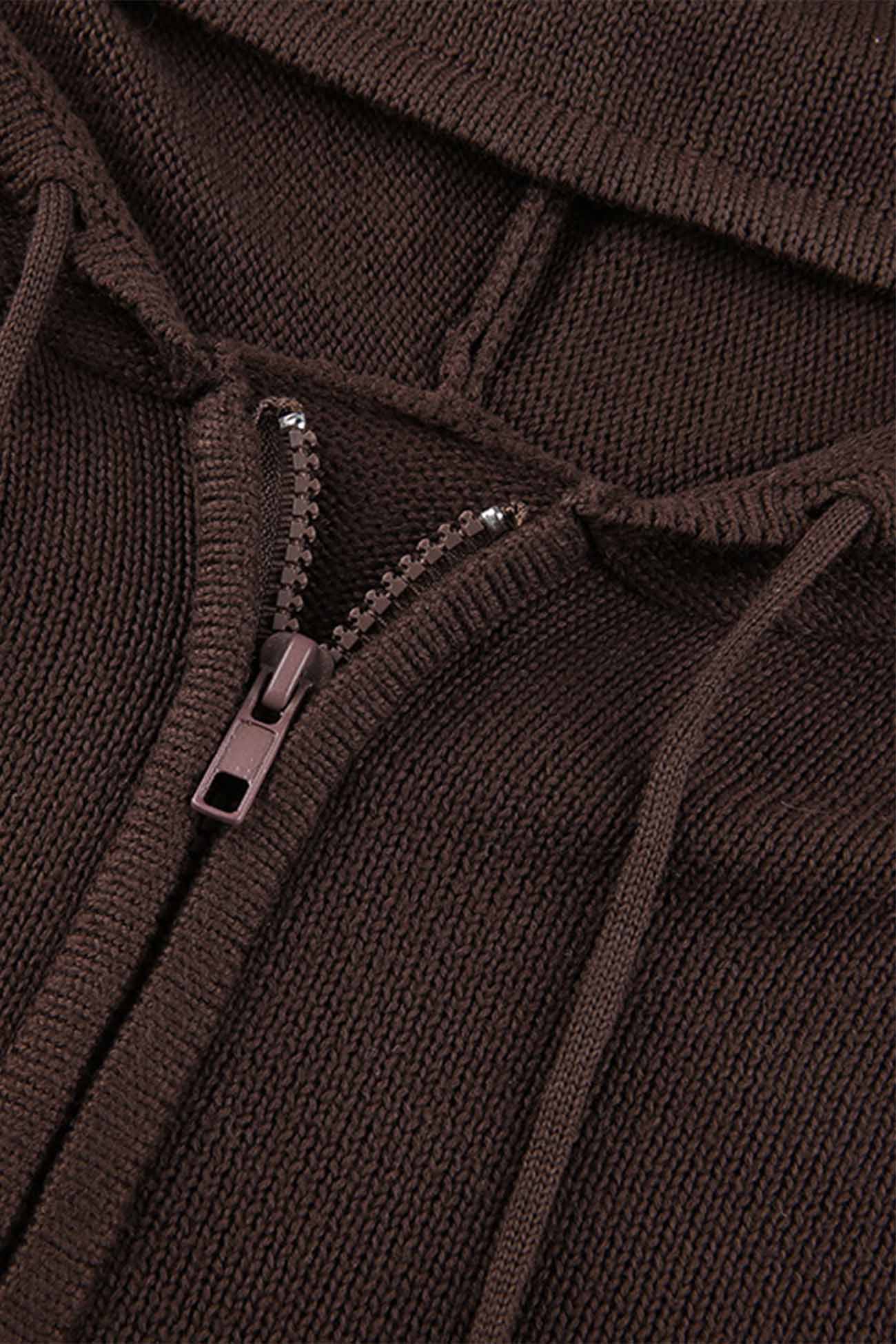 Alba | Solid color cardigan with hood and zip