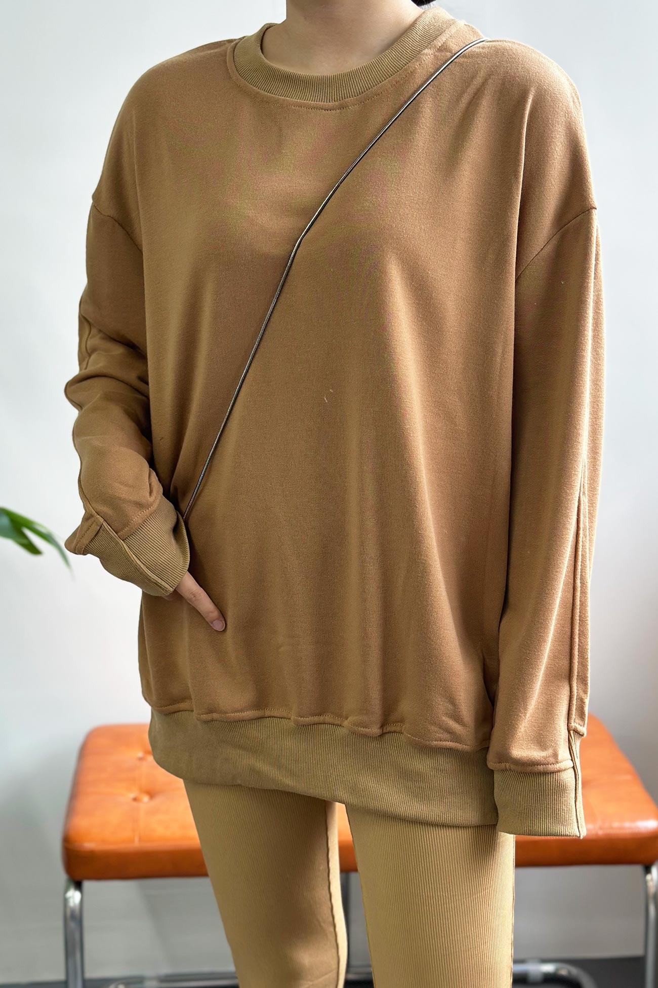 Sonia | Solid crew neck sweatshirt legging suits