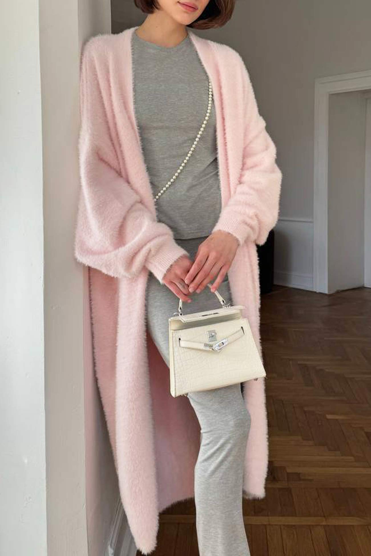 Estela | Plain, fluffy long cardigan