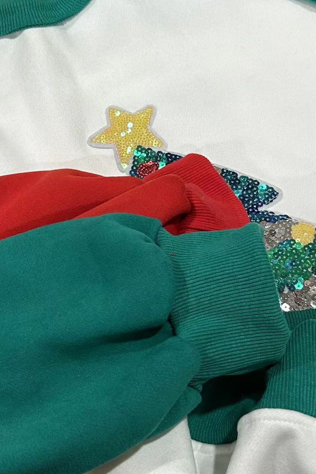 Regine | Splicing sequin Christmas tree sweatshirt