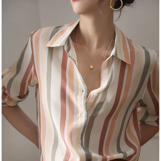 Mercedes® | Satin Vintage Stripe Shirt