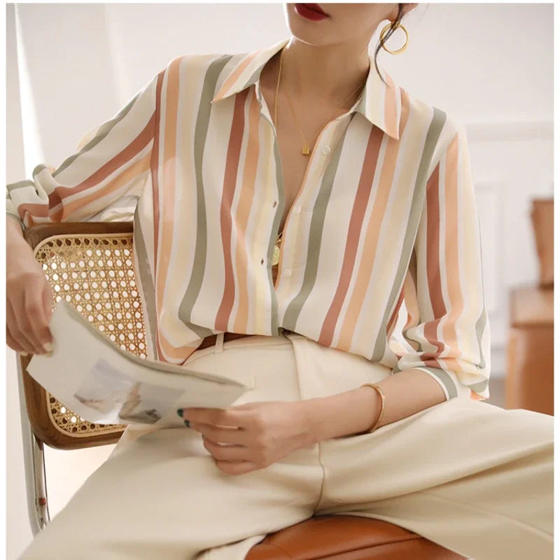 Mercedes® | Satin Vintage Stripe Shirt
