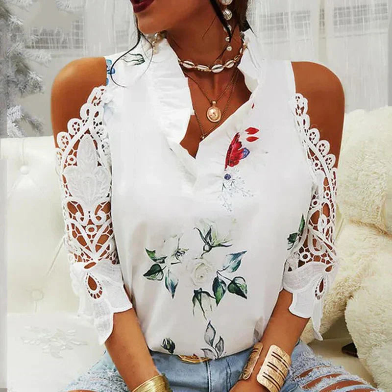 Kitija® | Blouse With Floral Pattern And V-Neckline