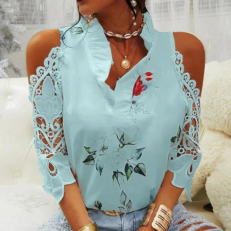 Kitija® | Blouse With Floral Pattern And V-Neckline