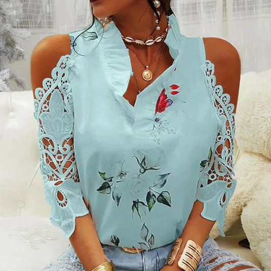 Kitija® | Blouse With Floral Pattern And V-Neckline
