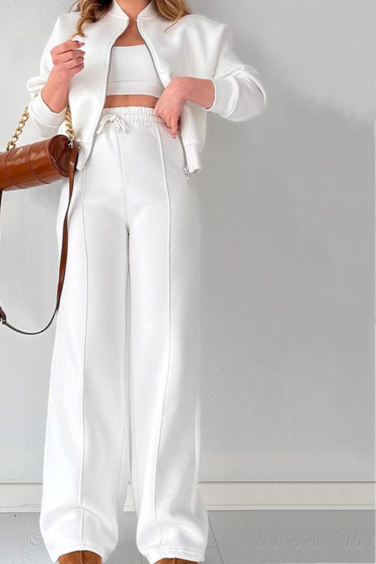 Rita | Sweatshirt jacket, straight leg, long pants set
