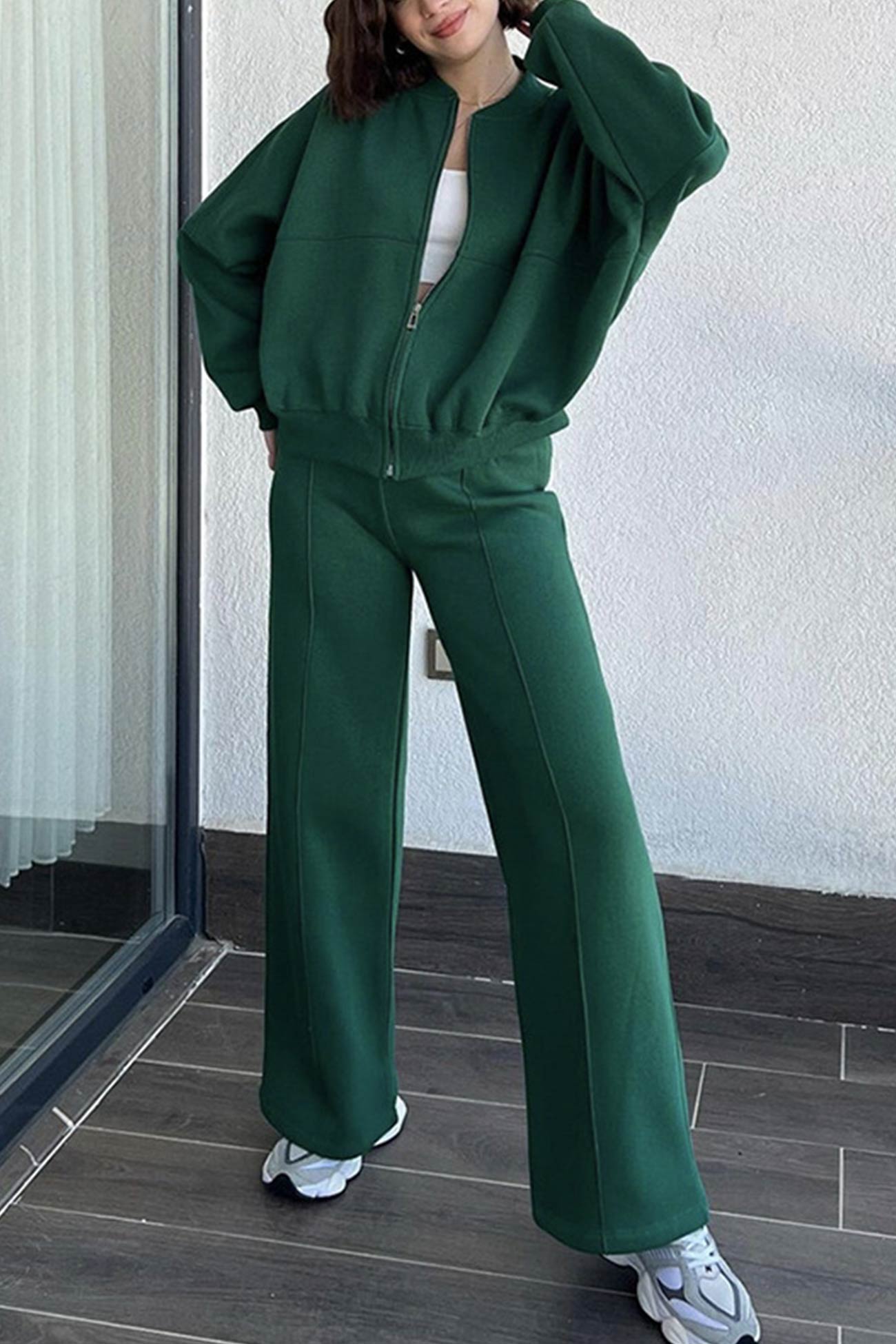 Rita | Sweatshirt jacket, straight leg, long pants set