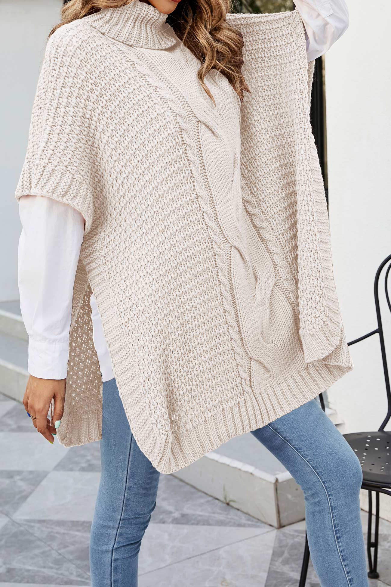 Odette | Cable knit turtleneck sweater