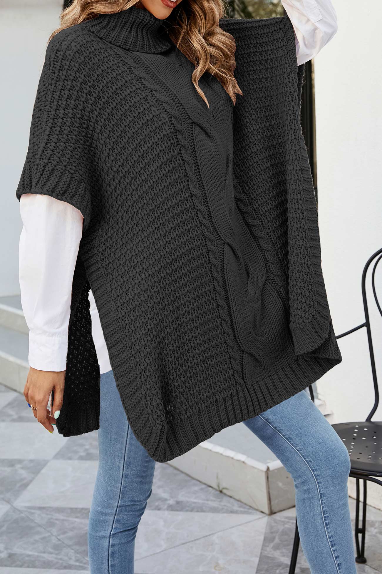 Odette | Cable knit turtleneck sweater