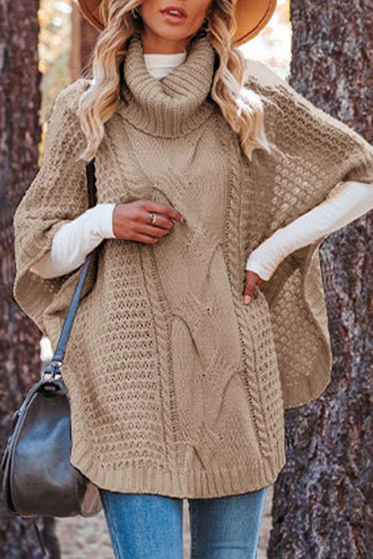 Odette | Cable knit turtleneck sweater