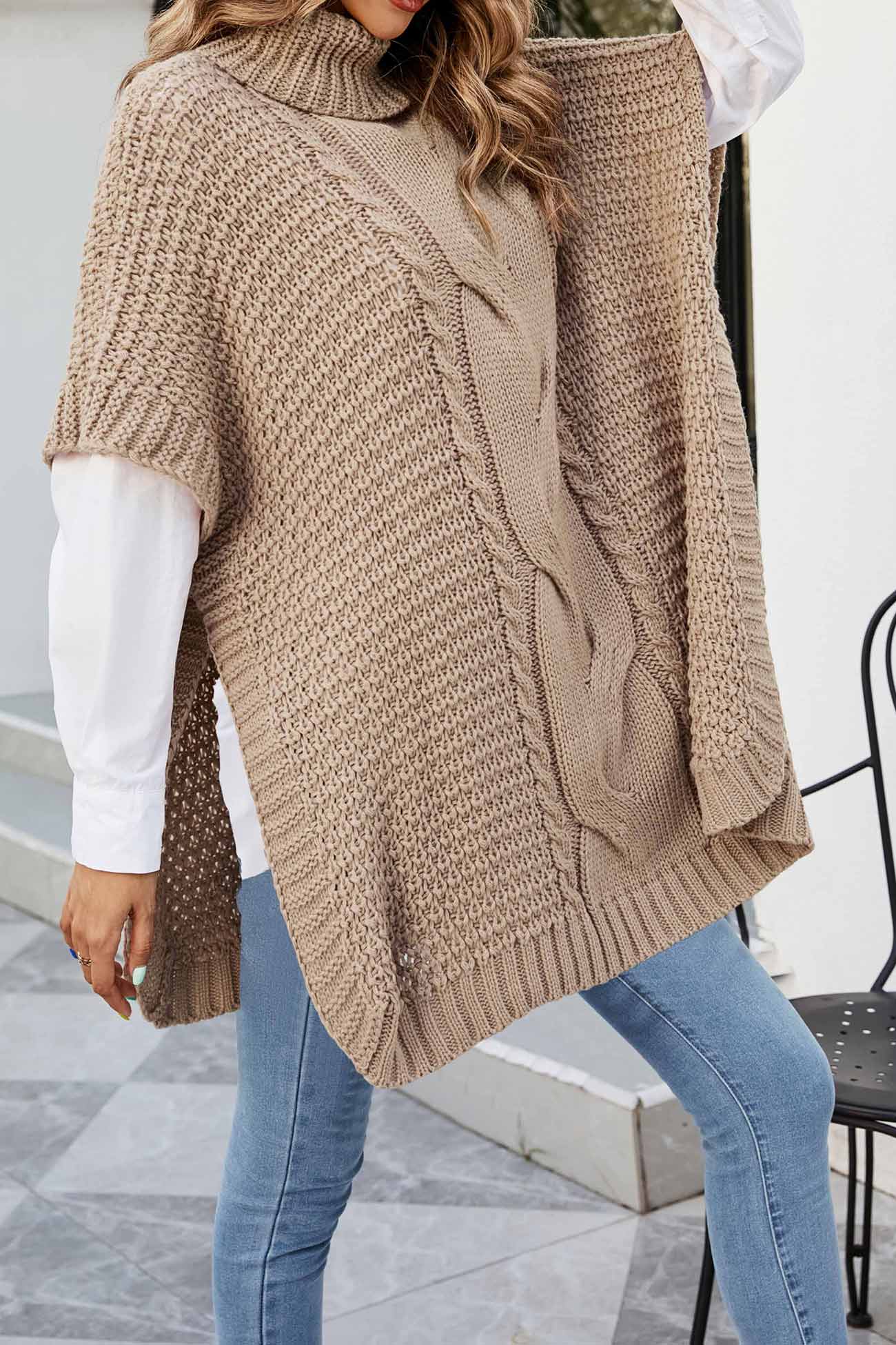 Odette | Cable knit turtleneck sweater