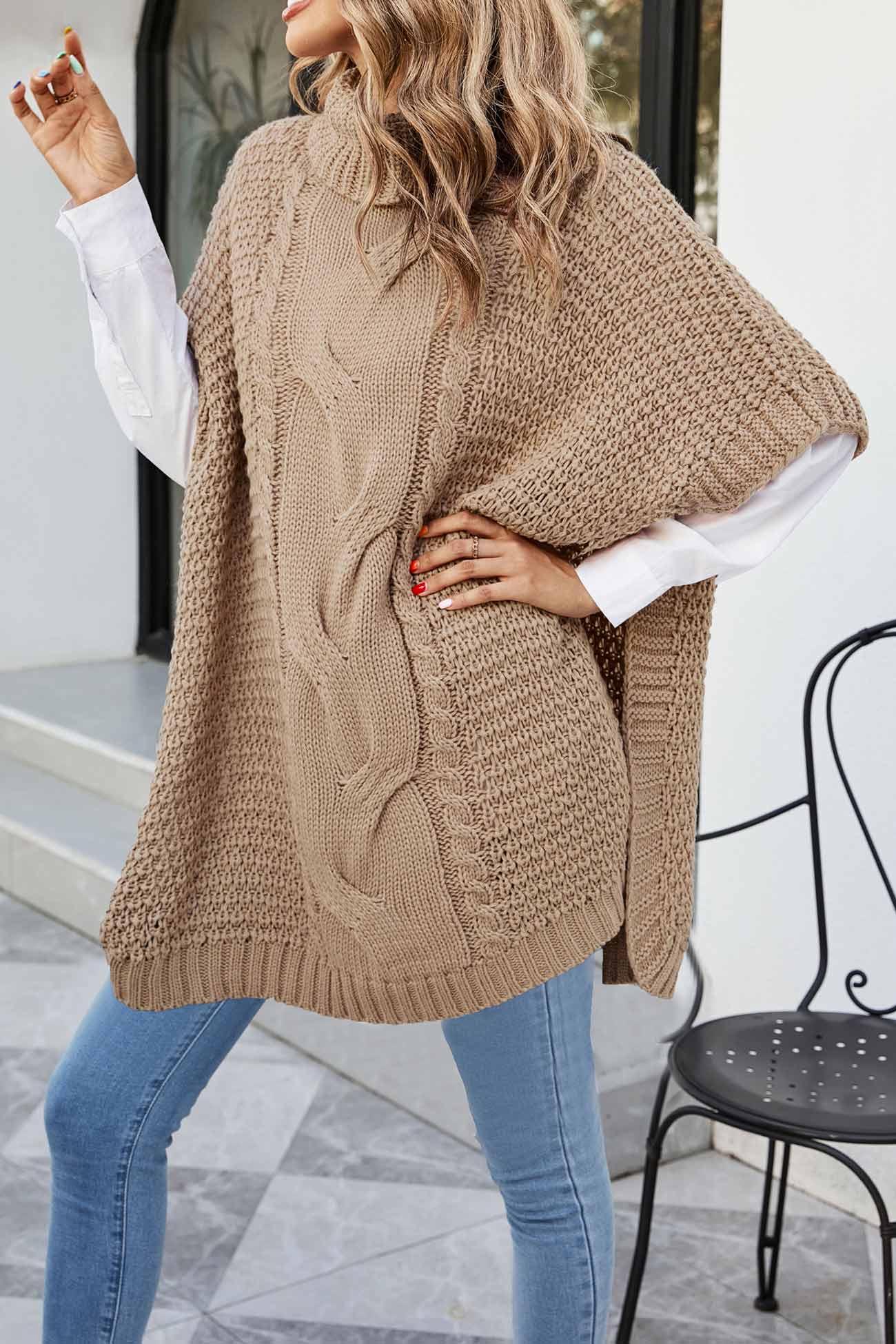 Odette | Cable knit turtleneck sweater