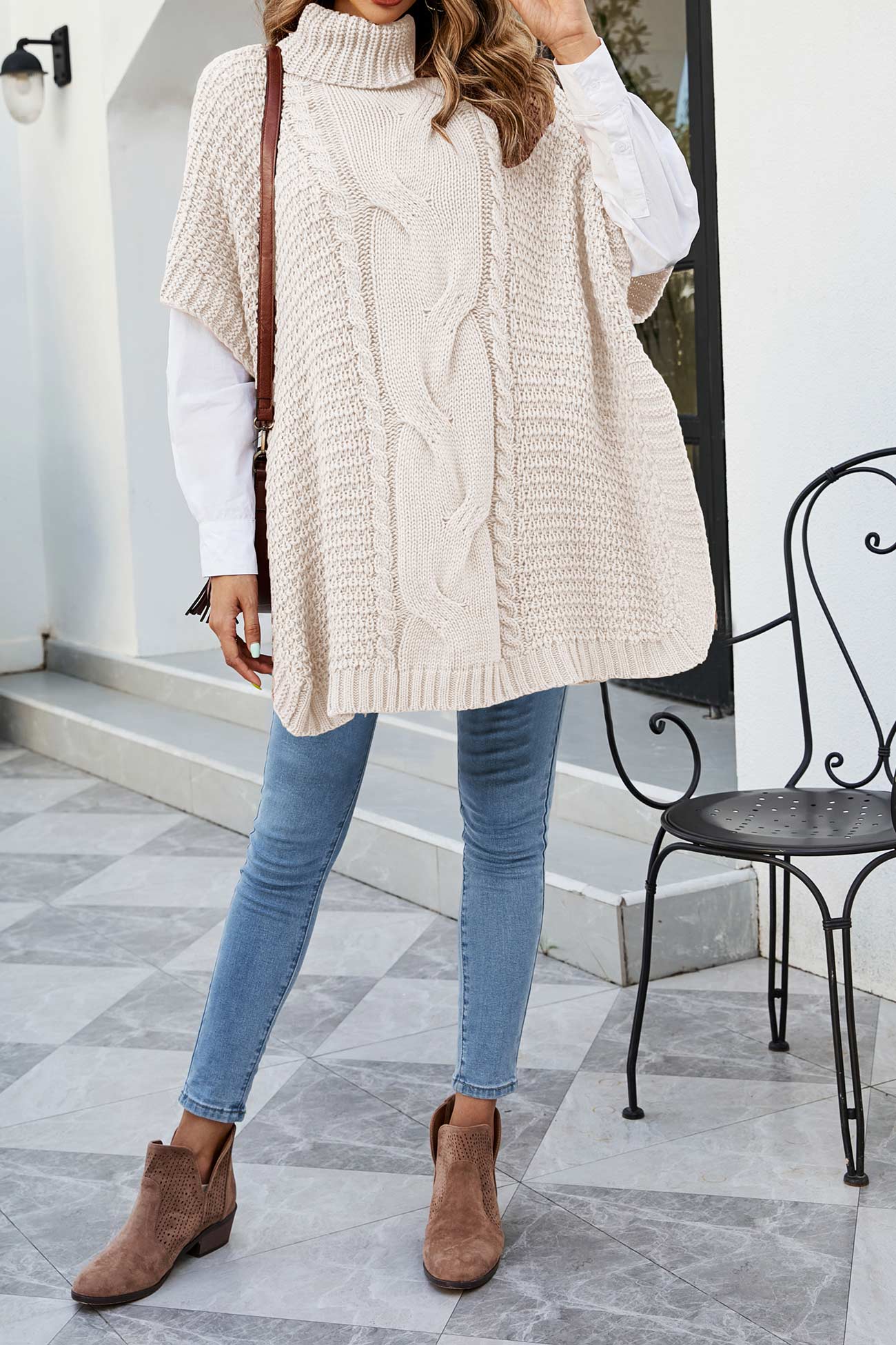 Odette | Cable knit turtleneck sweater